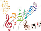 Colorful music notes